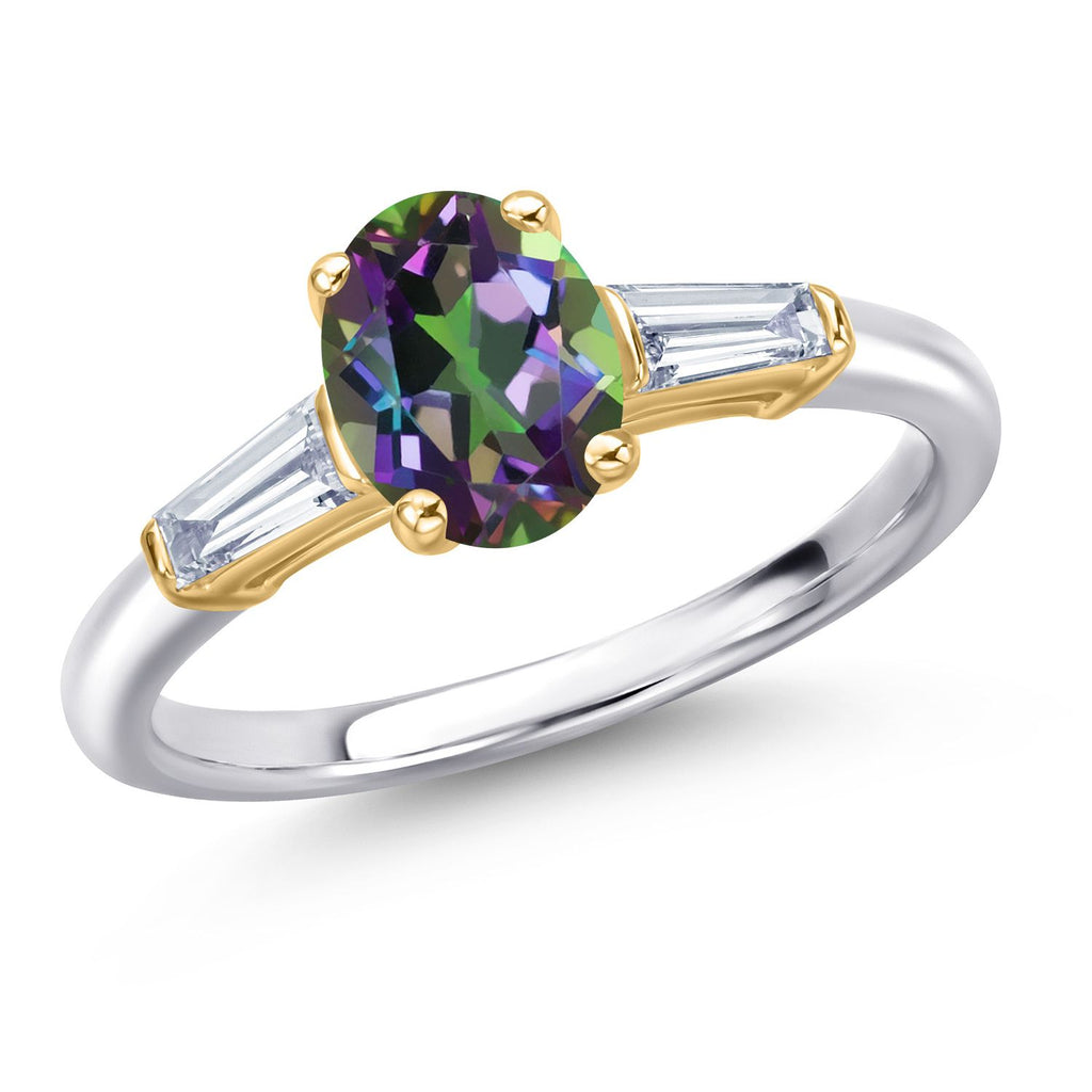 Green Mystic Topaz_8_Ring in 10K Two Tone Gold