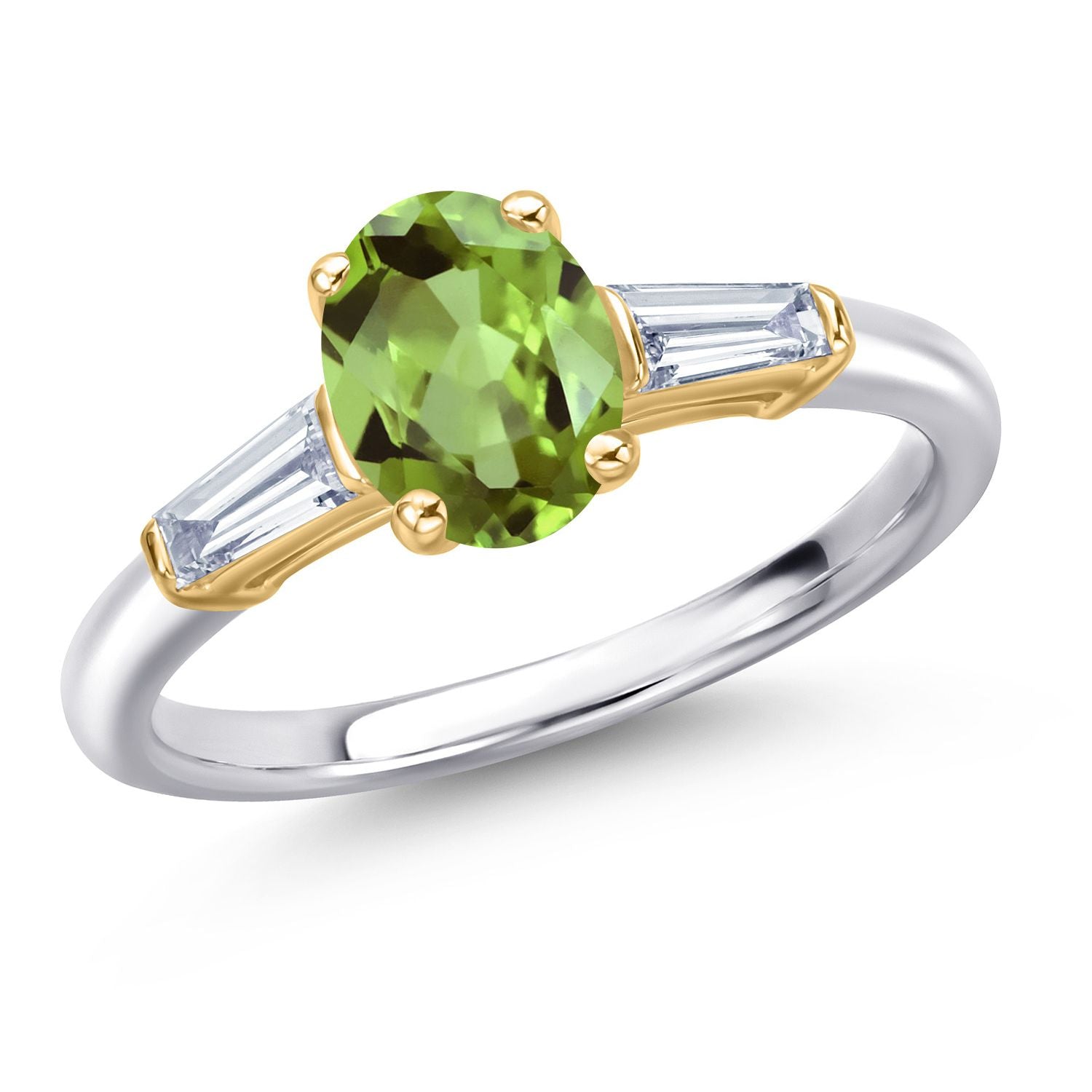 Peridot - August_7_Ring in 10K Two Tone Gold