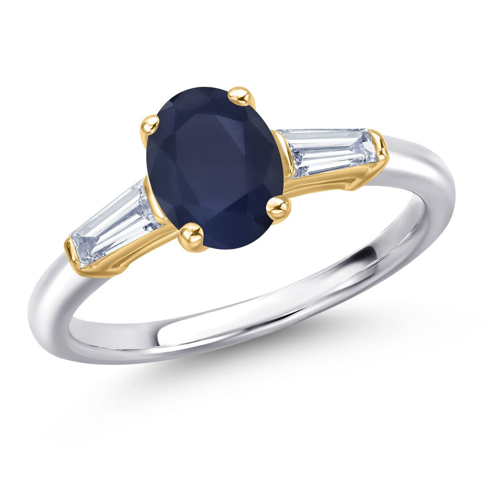 Blue Sapphire - September_6_Ring in 10K Two Tone Gold