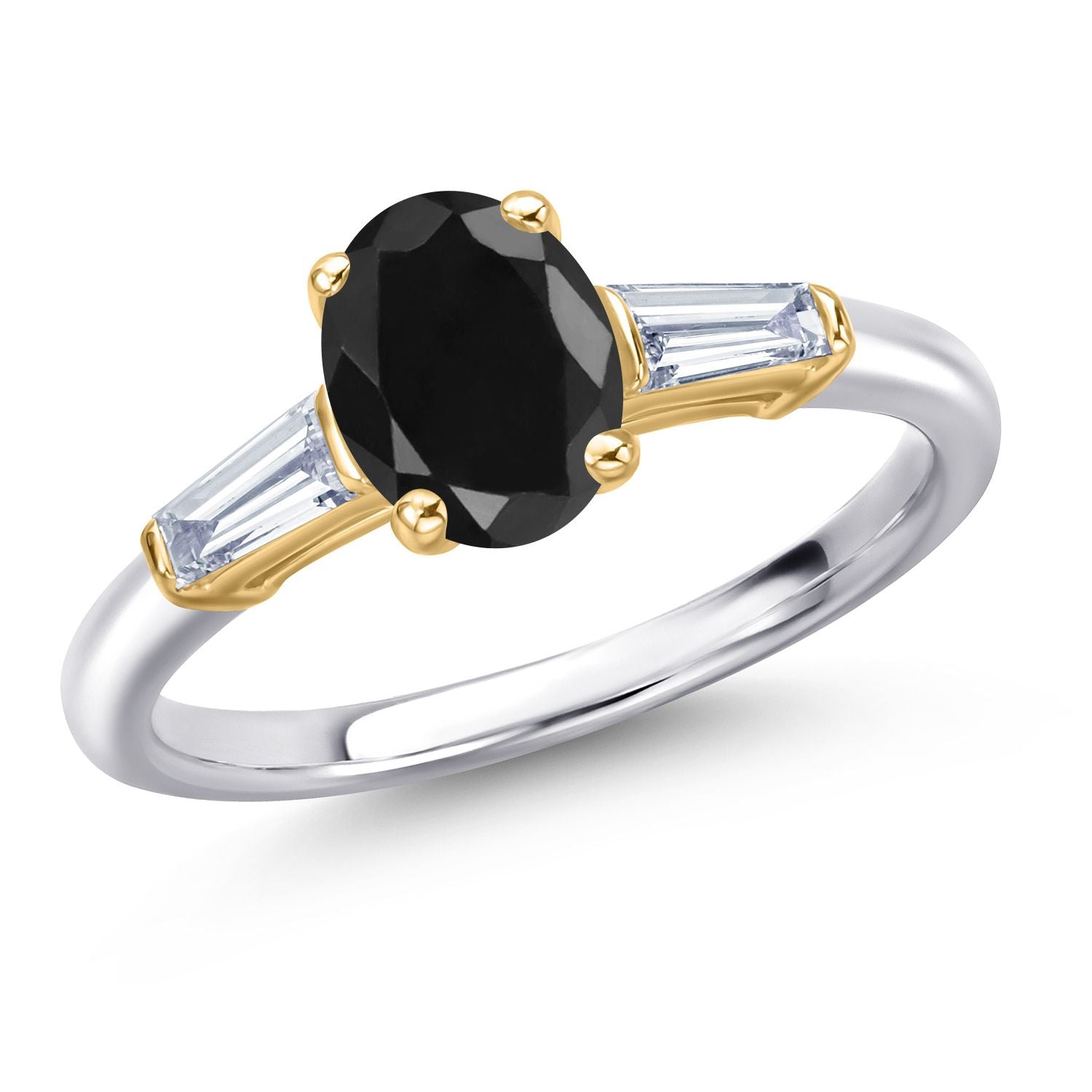 Black Sapphire - September_6_Ring in 10K Two Tone Gold