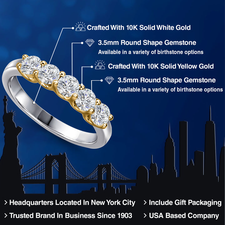 Ring in 10K Two Tone Gold