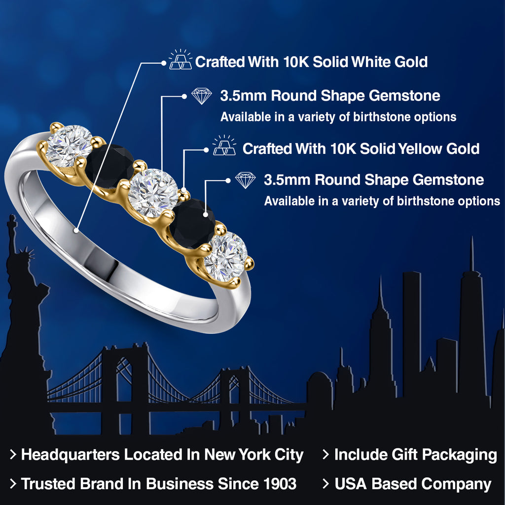 Ring in 10K Two Tone Gold