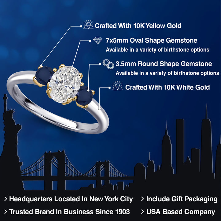 Ring in 10K Two Tone Gold