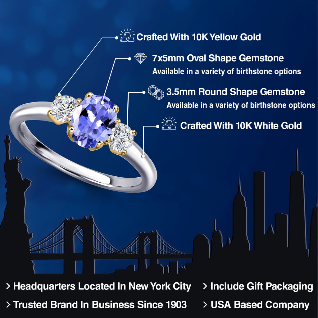 Ring in 10K Two Tone Gold