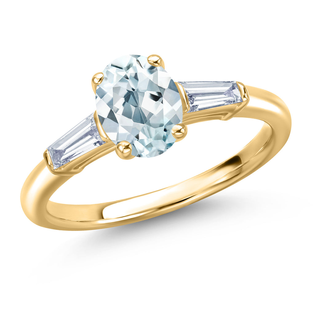 Aquamarine - March_6_Ring in 10K Yellow Gold