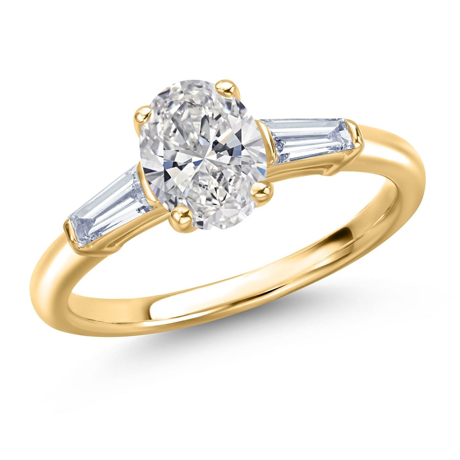 White Lab Grown Diamond - April_9_Ring in 10K Yellow Gold