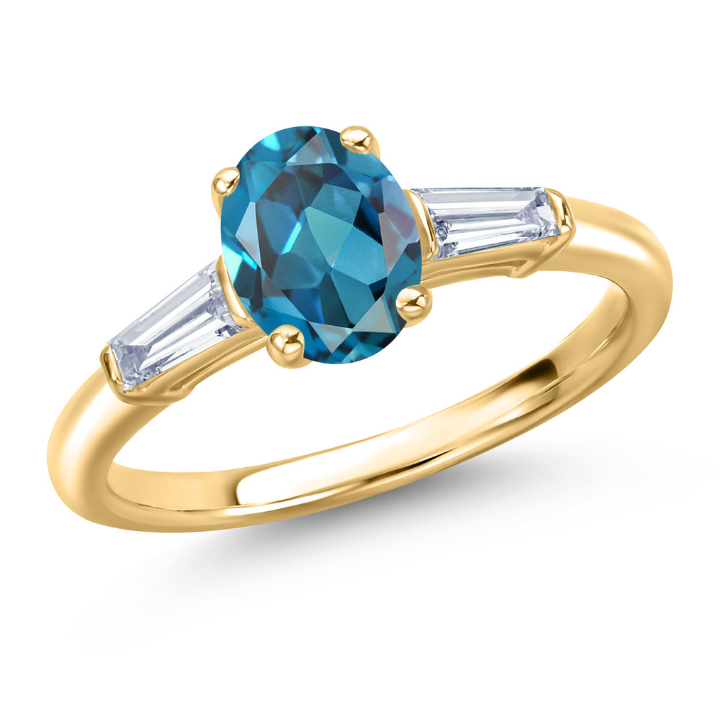 London Blue Topaz - November_9_Ring in 10K Yellow Gold