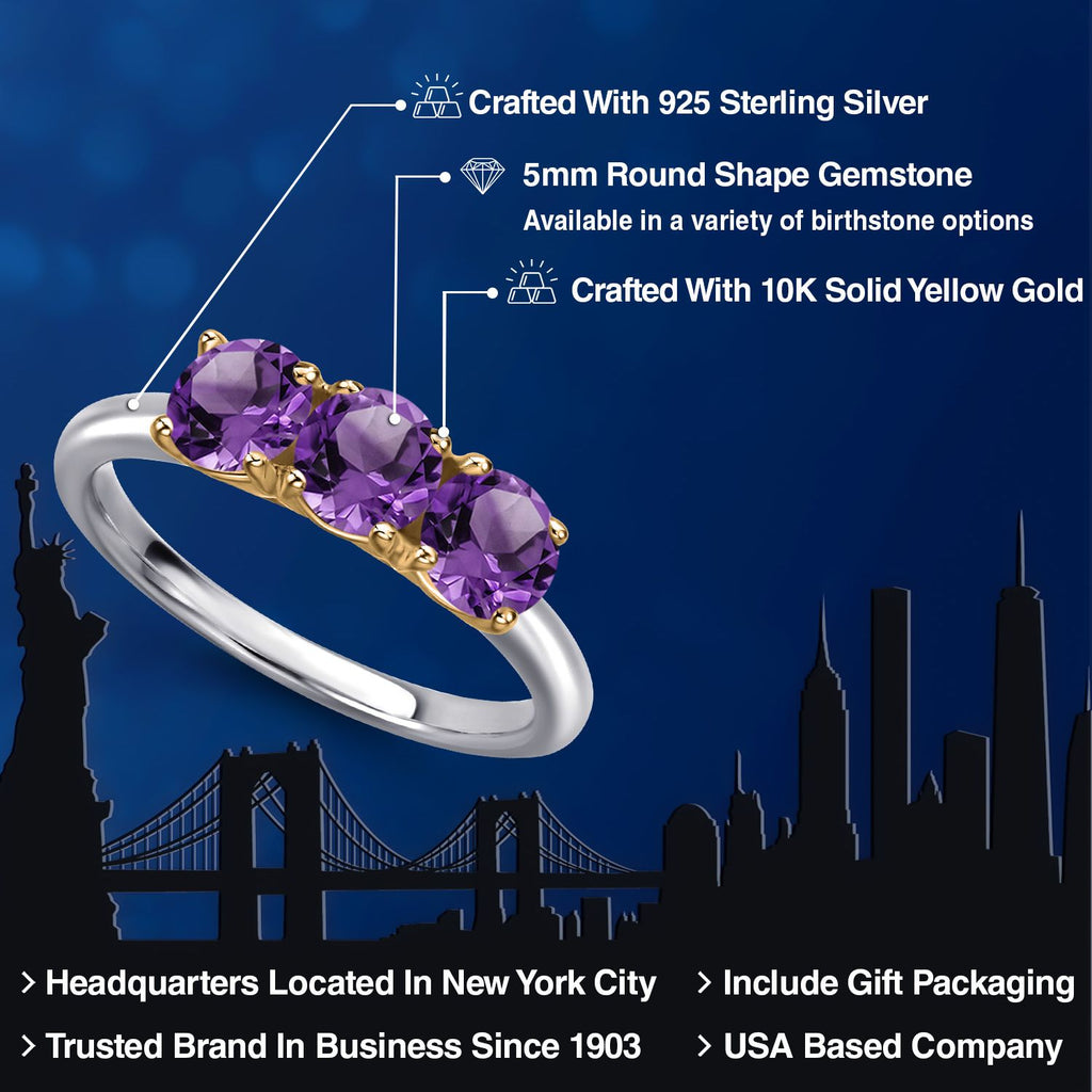 Ring in 925 Sterling Silver and 10K Yellow Gold