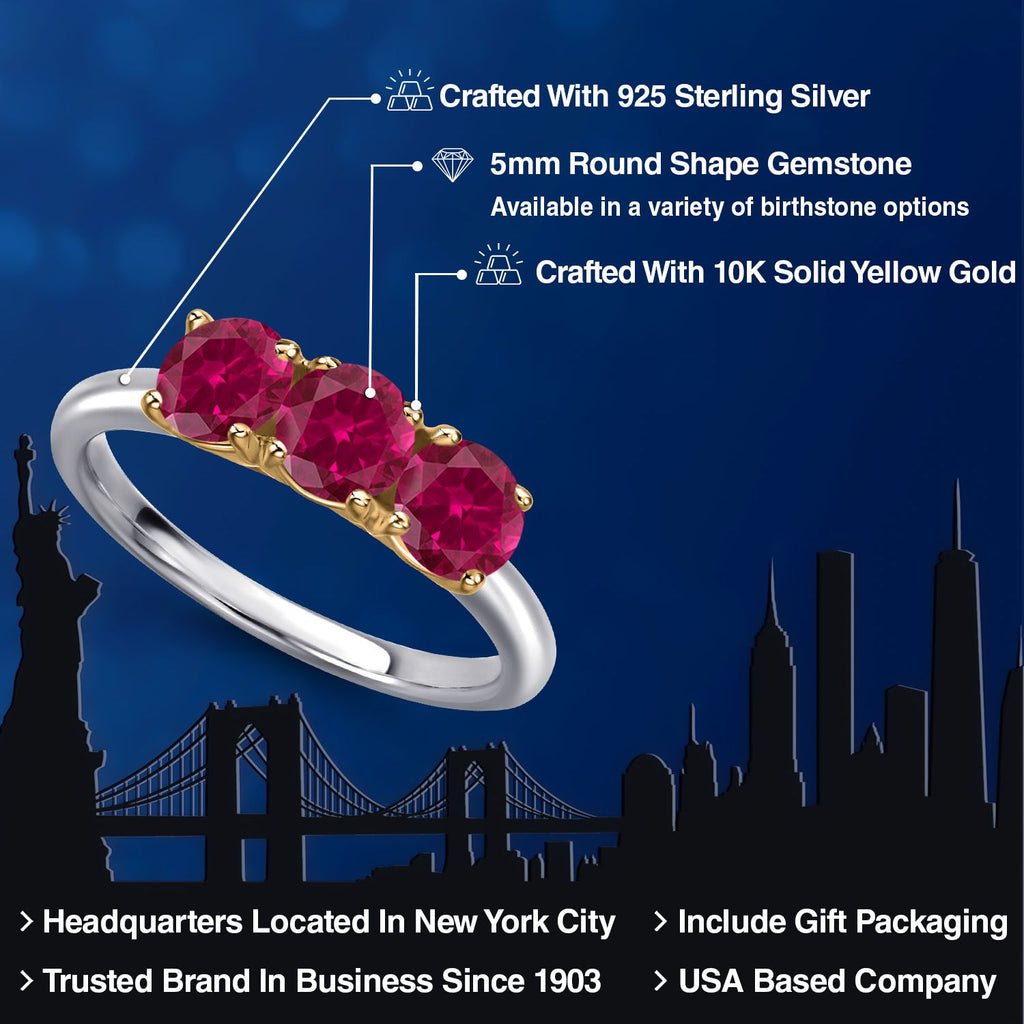 Ring in 925 Sterling Silver and 10K Yellow Gold