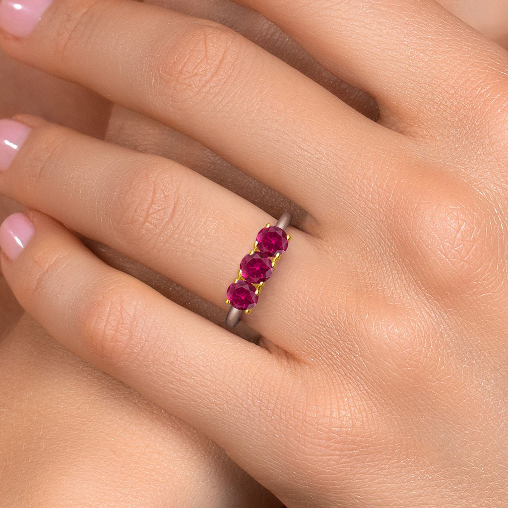 Ring in 925 Sterling Silver and 10K Yellow Gold