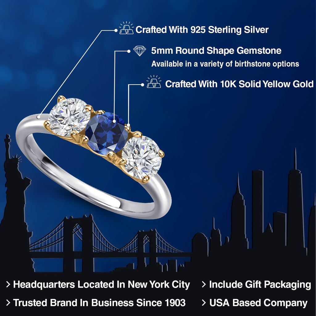 Ring in 925 Sterling Silver and 10K Yellow Gold