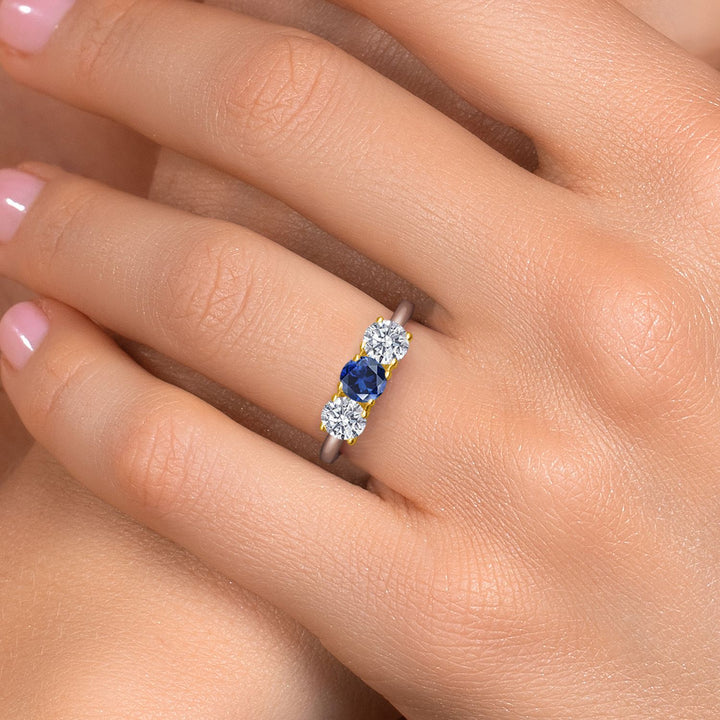 Ring in 925 Sterling Silver and 10K Yellow Gold