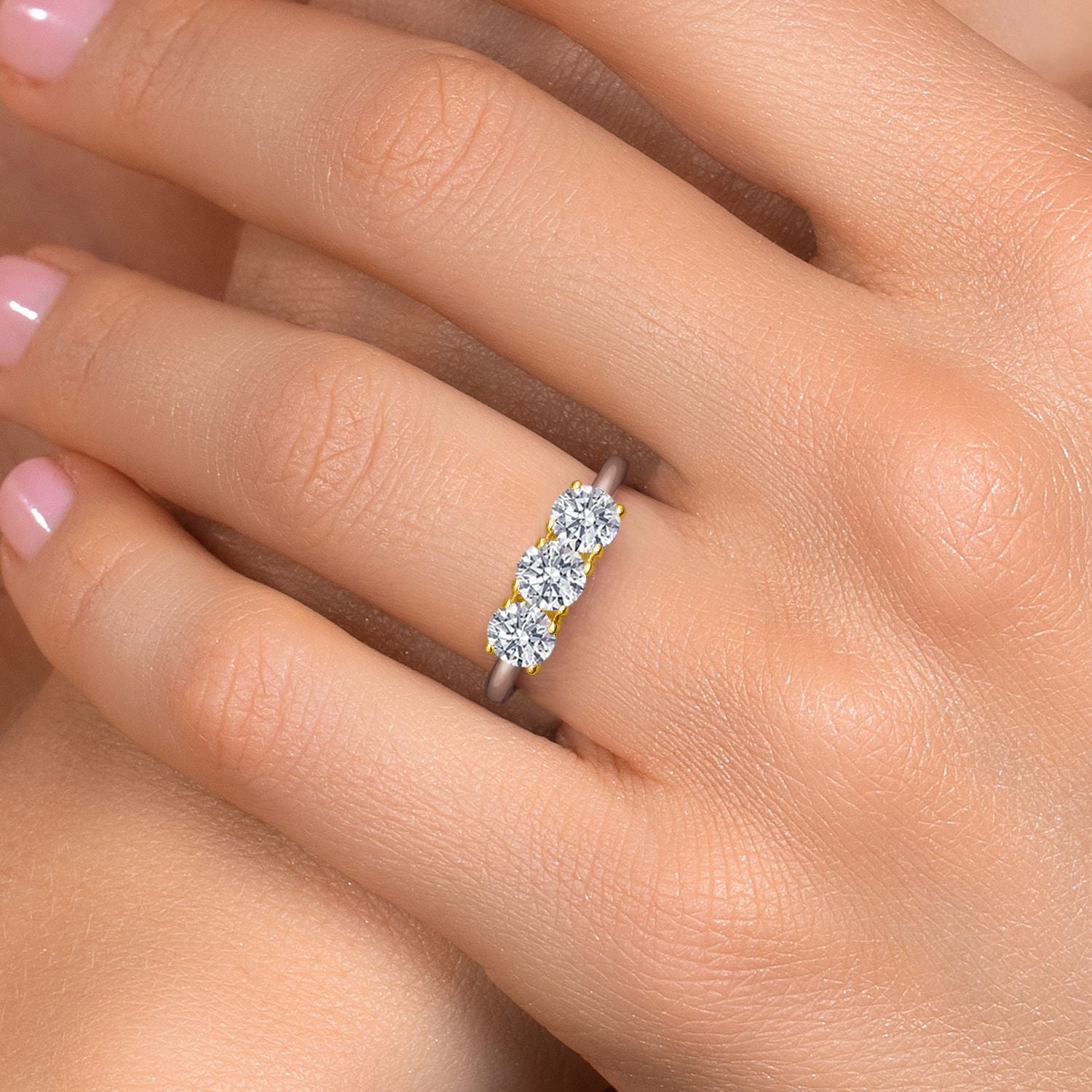 Ring in 925 Sterling Silver and 10K Yellow Gold