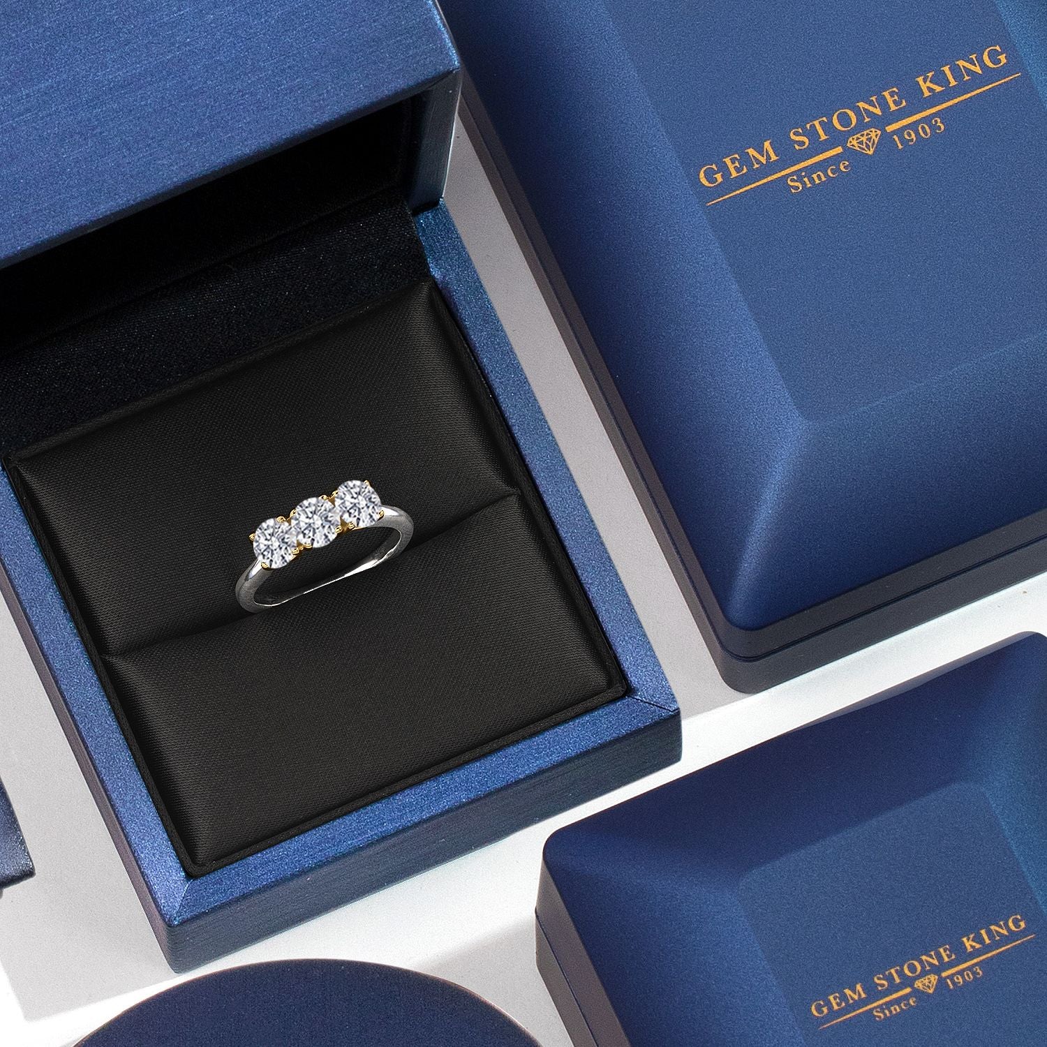 Ring in 925 Sterling Silver and 10K Yellow Gold