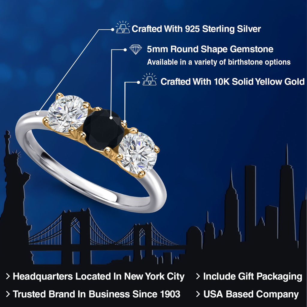 Ring in 925 Sterling Silver and 10K Yellow Gold