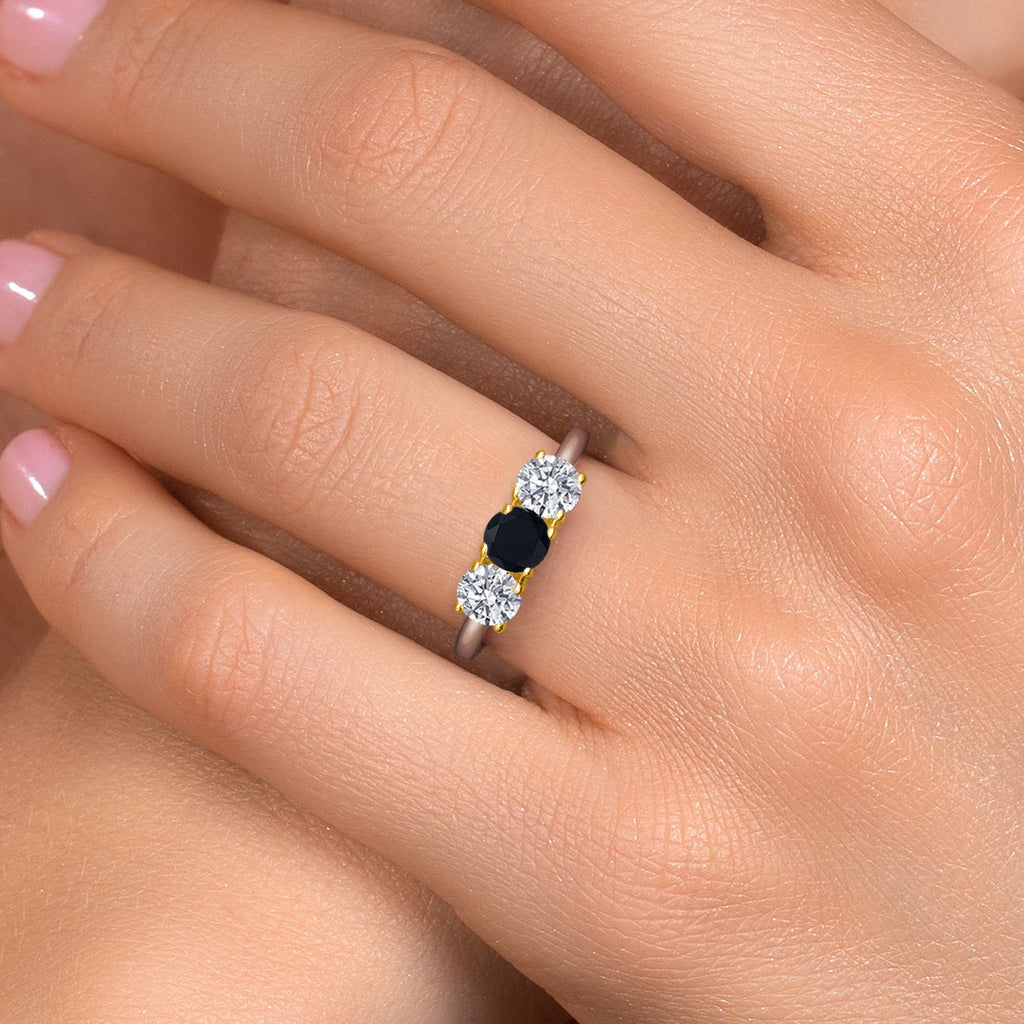 Ring in 925 Sterling Silver and 10K Yellow Gold