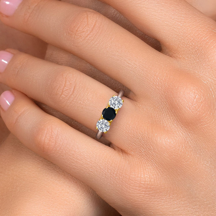 Ring in 925 Sterling Silver and 10K Yellow Gold