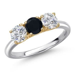 Ring in 925 Sterling Silver and 10K Yellow Gold