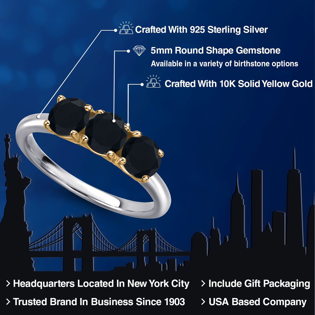 Ring in 925 Sterling Silver and 10K Yellow Gold