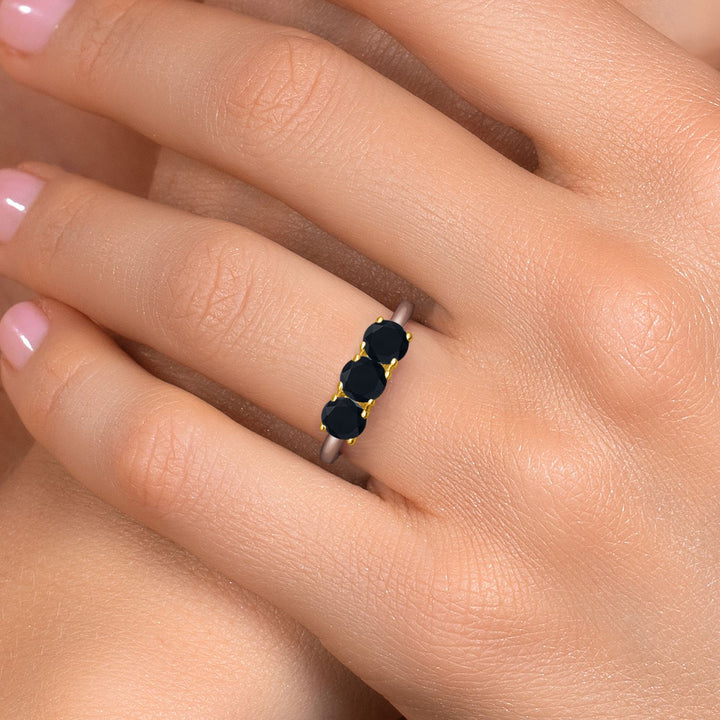 Ring in 925 Sterling Silver and 10K Yellow Gold