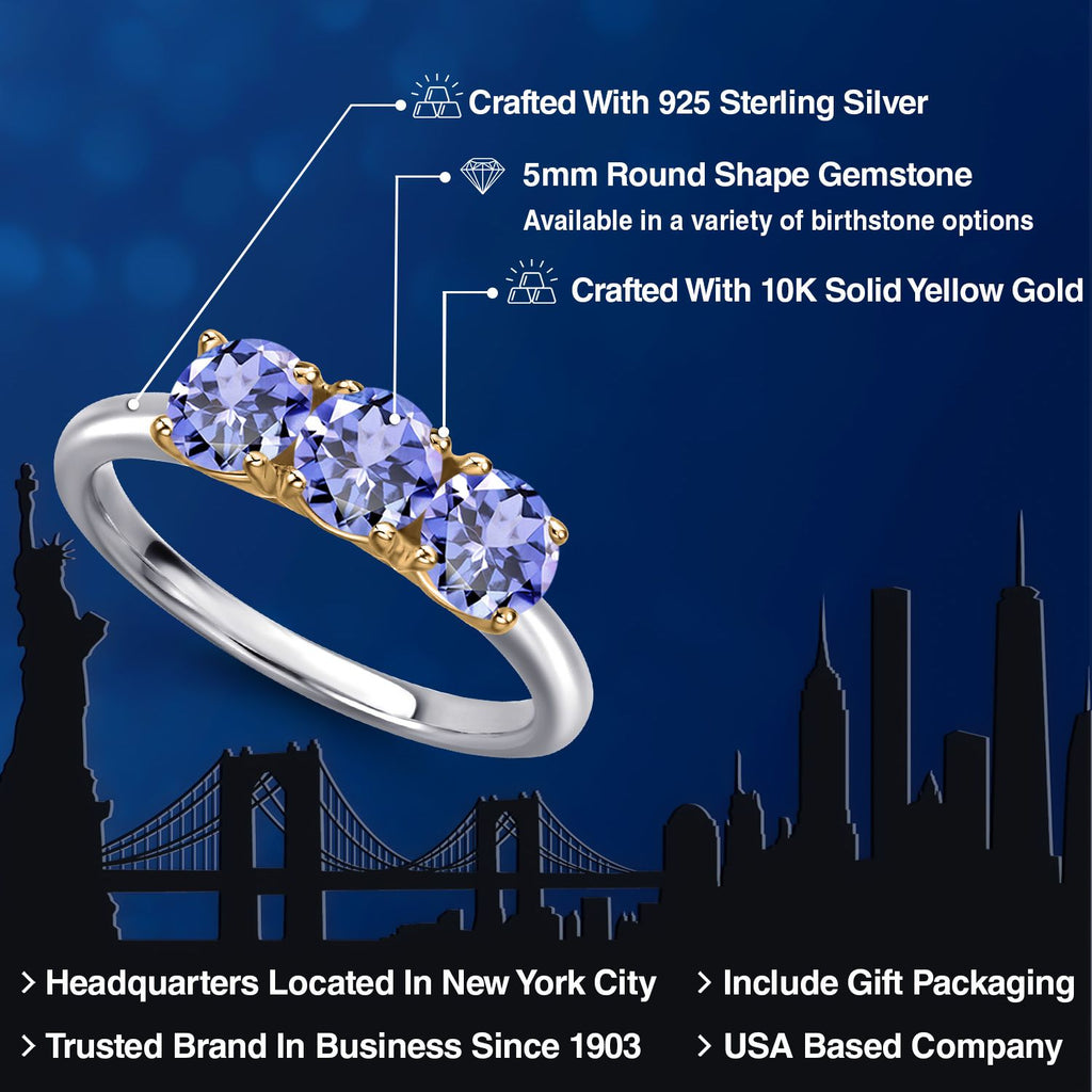 Ring in 925 Sterling Silver and 10K Yellow Gold