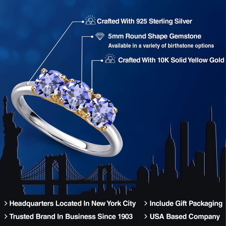 Ring in 925 Sterling Silver and 10K Yellow Gold