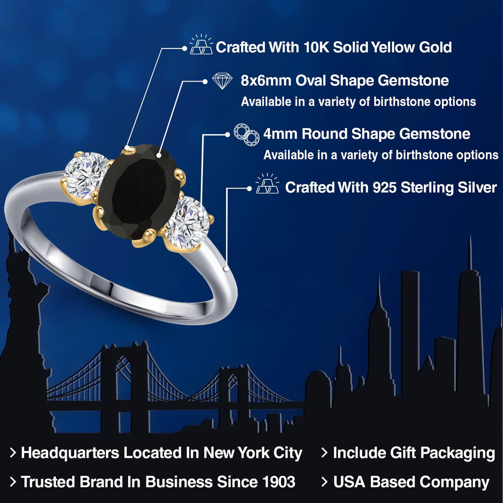 Ring in 925 Sterling Silver and 10K Yellow Gold