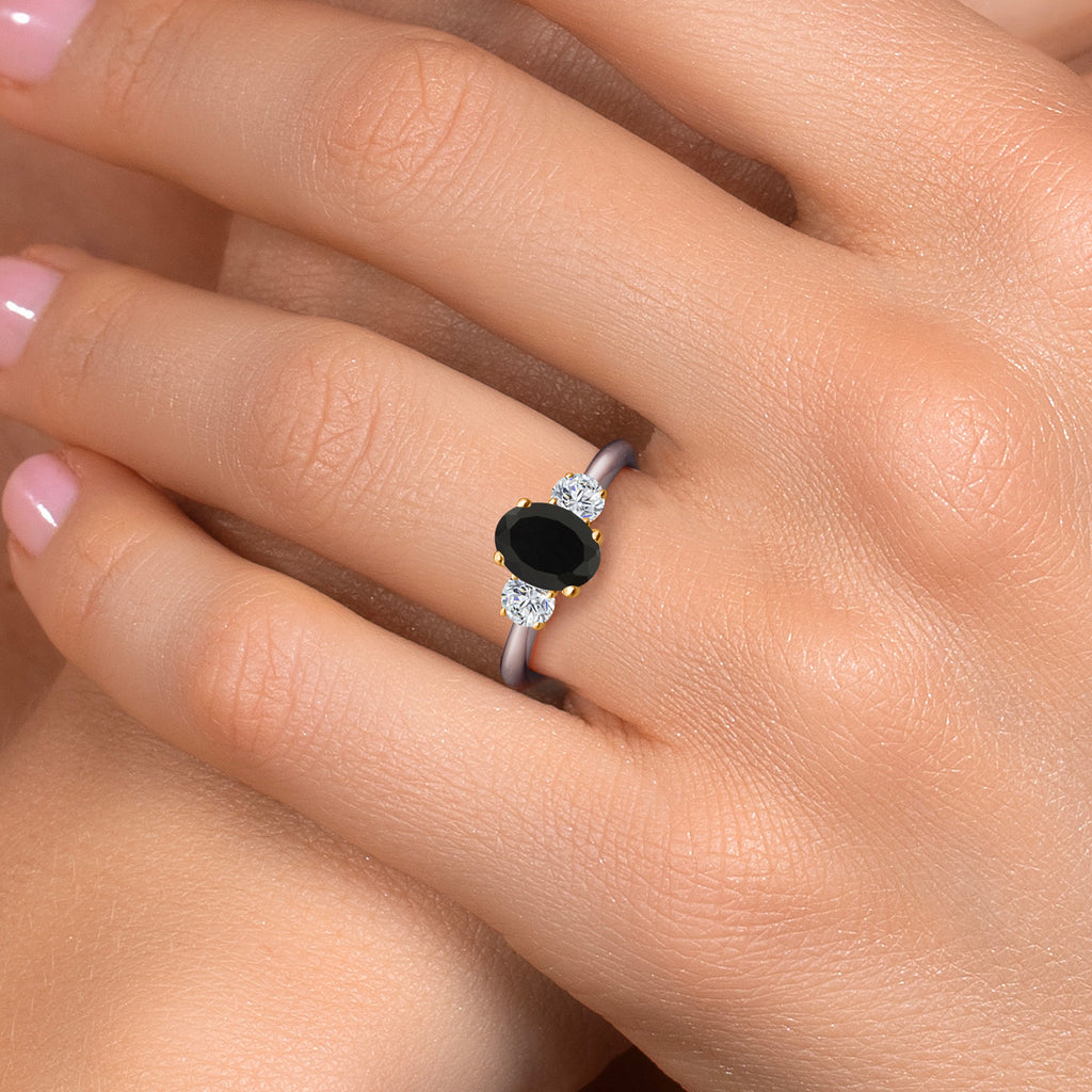 Ring in 925 Sterling Silver and 10K Yellow Gold