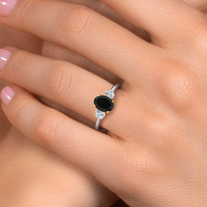 Ring in 925 Sterling Silver and 10K Yellow Gold