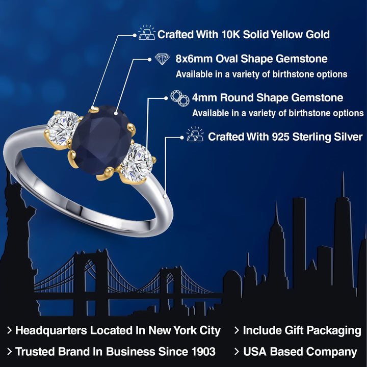 Ring in 925 Sterling Silver and 10K Yellow Gold