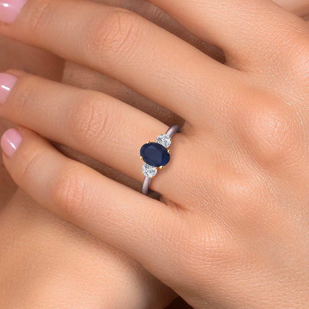 Ring in 925 Sterling Silver and 10K Yellow Gold
