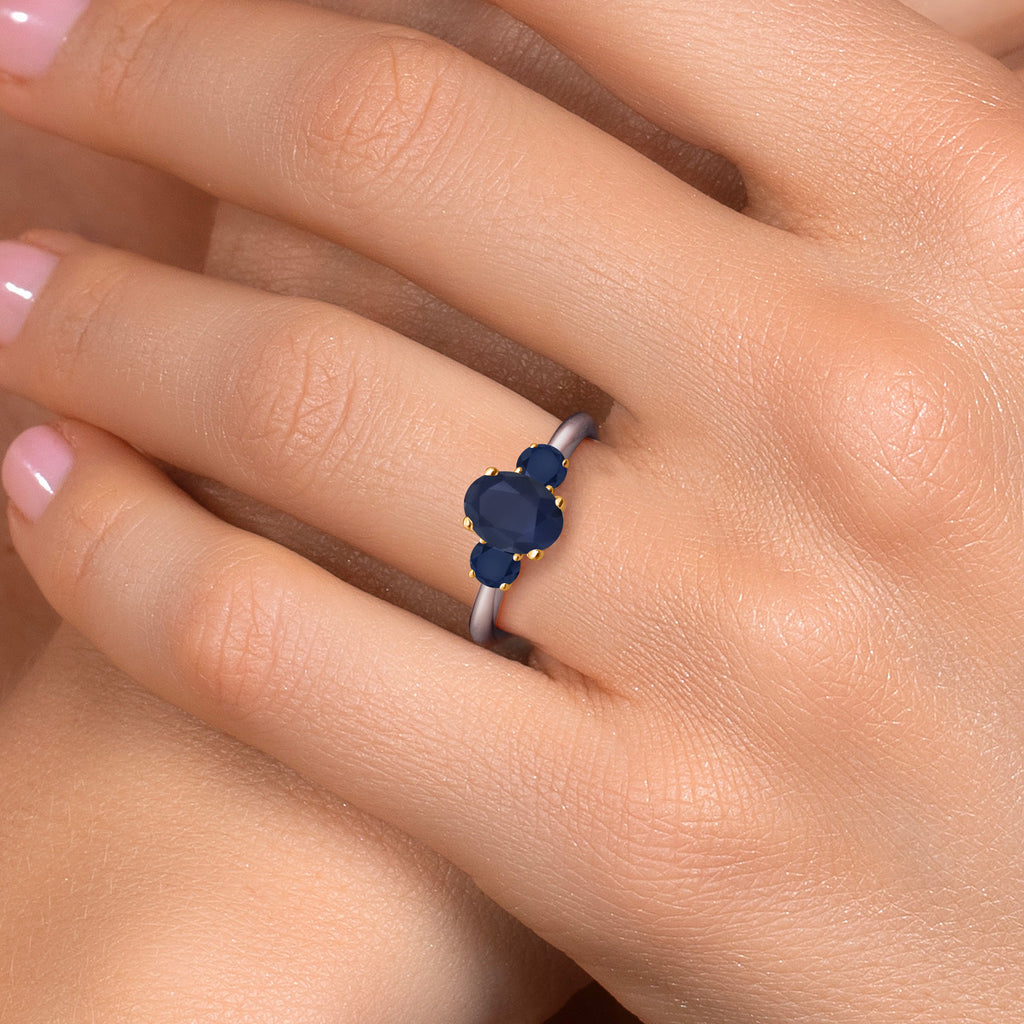 Ring in 925 Sterling Silver and 10K Yellow Gold