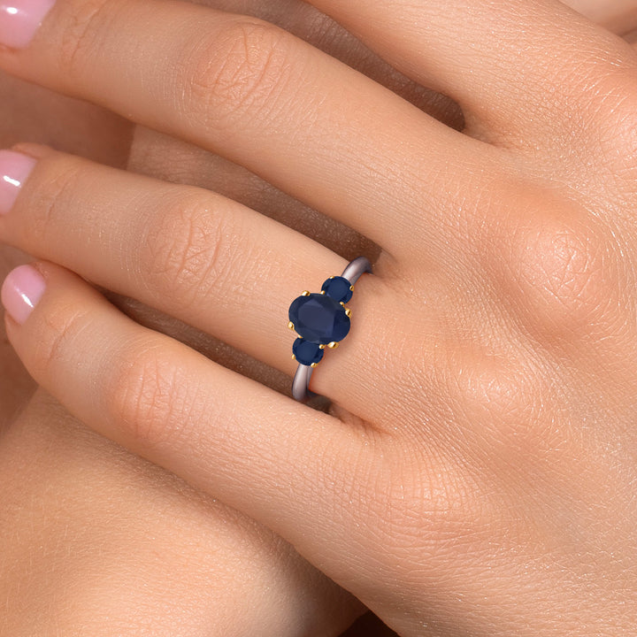 Ring in 925 Sterling Silver and 10K Yellow Gold