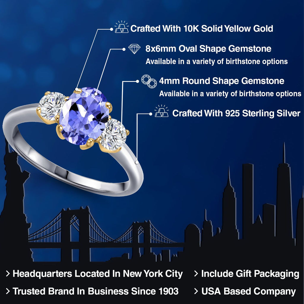 Ring in 925 Sterling Silver and 10K Yellow Gold