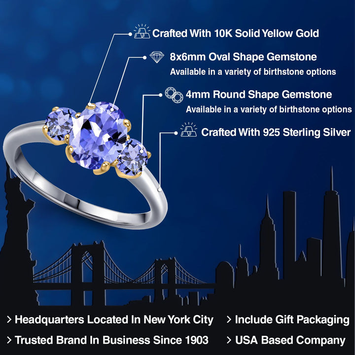 Ring in 925 Sterling Silver and 10K Yellow Gold