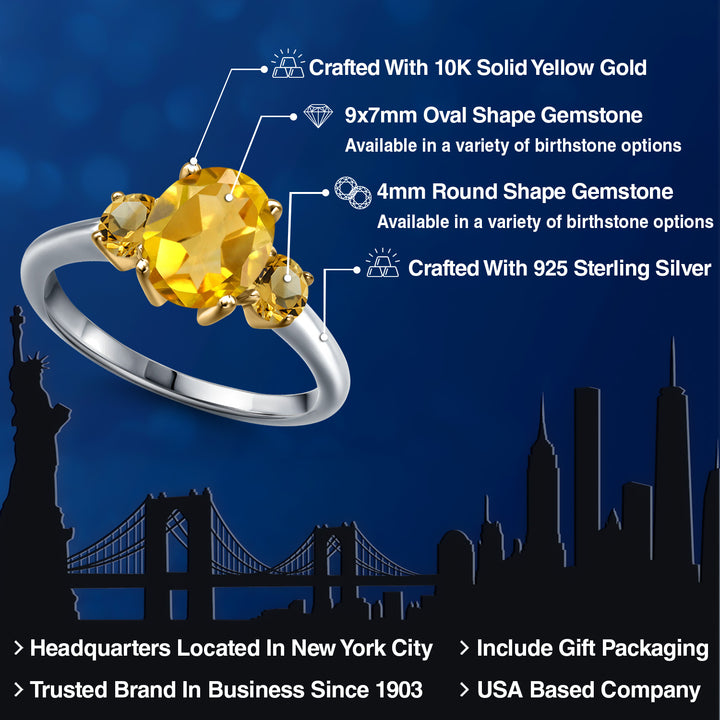 Ring in 925 Sterling Silver and 10K Yellow Gold