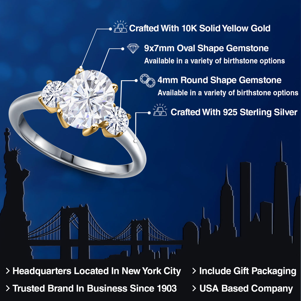 Ring in 925 Sterling Silver and 10K Yellow Gold