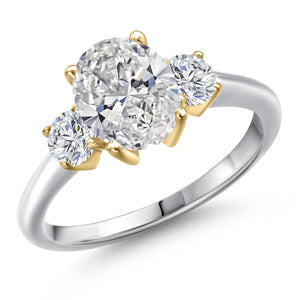 Ring in 925 Sterling Silver and 10K Yellow Gold