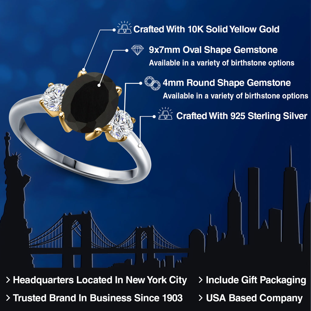 Ring in 925 Sterling Silver and 10K Yellow Gold