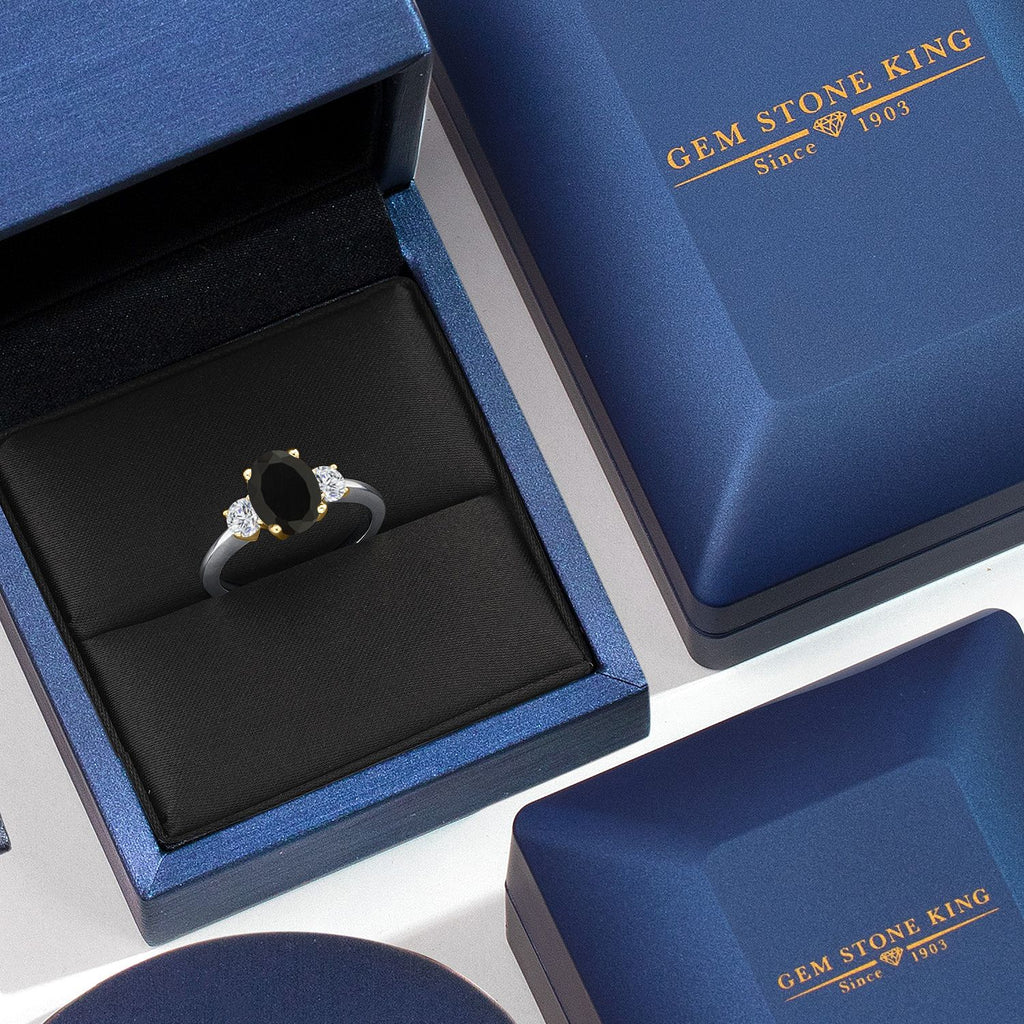 Ring in 925 Sterling Silver and 10K Yellow Gold