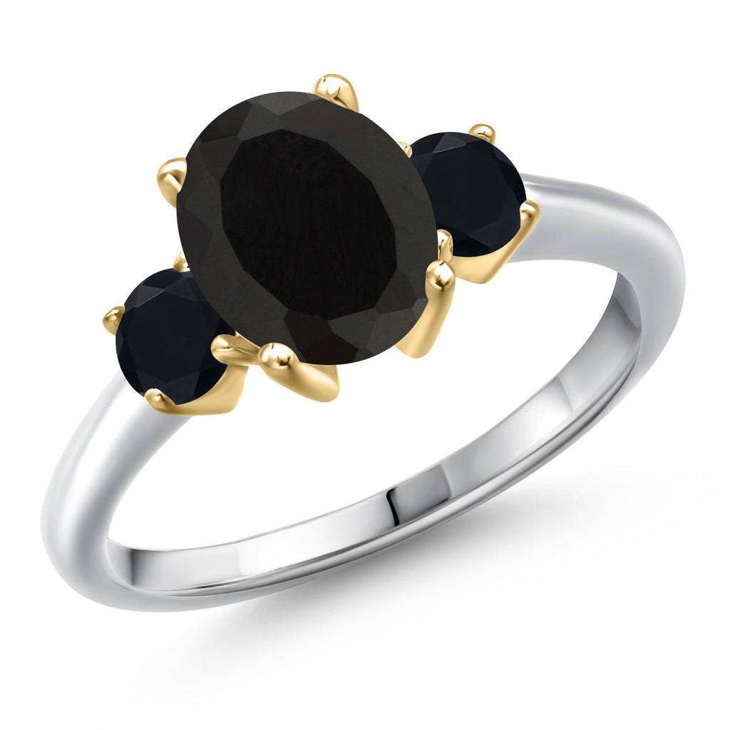 Ring in 925 Sterling Silver and 10K Yellow Gold
