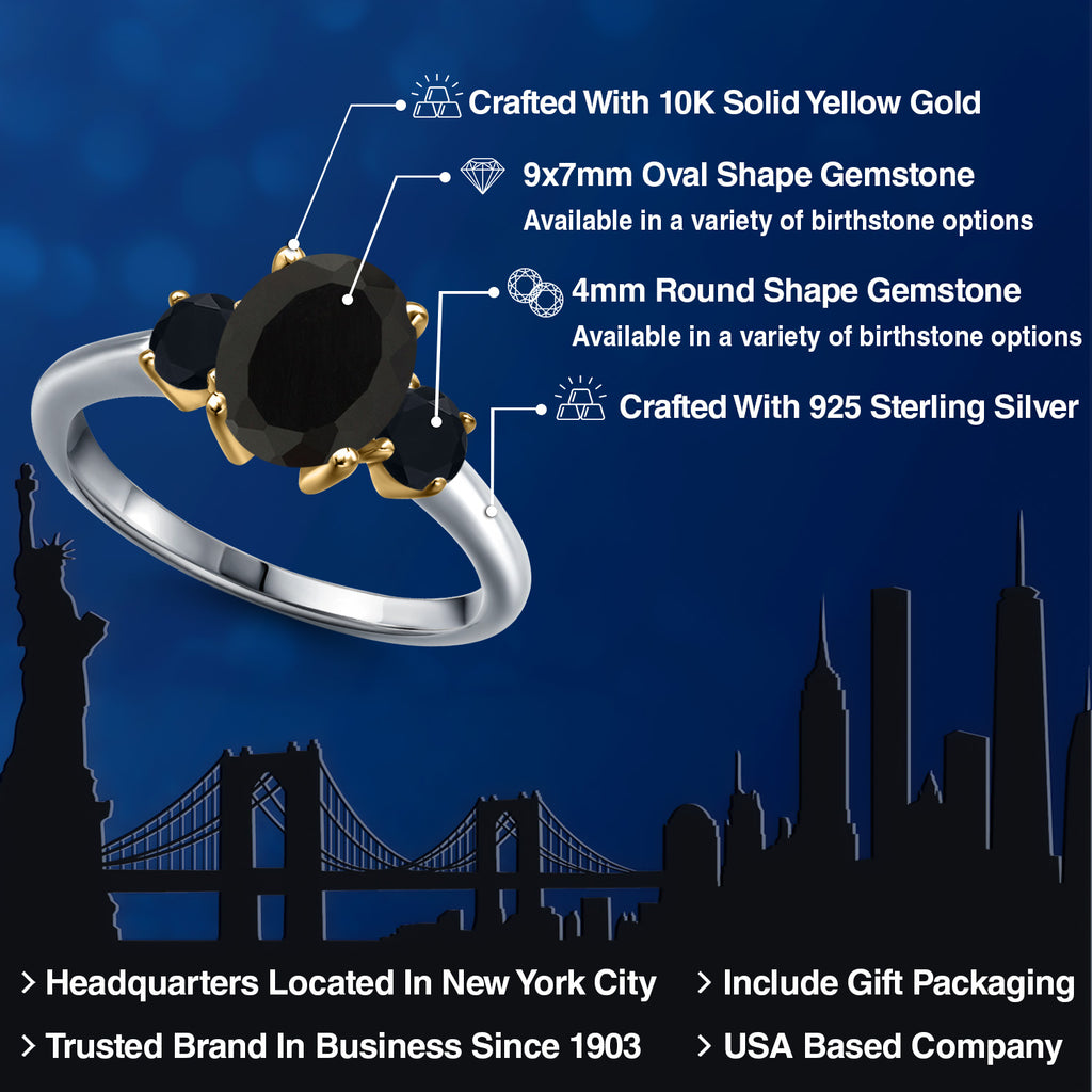 Ring in 925 Sterling Silver and 10K Yellow Gold