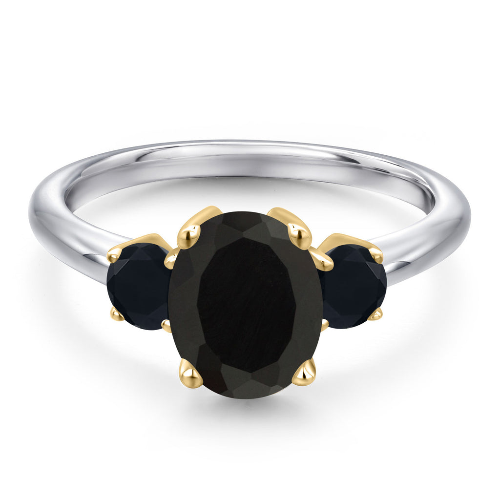 Ring in 925 Sterling Silver and 10K Yellow Gold