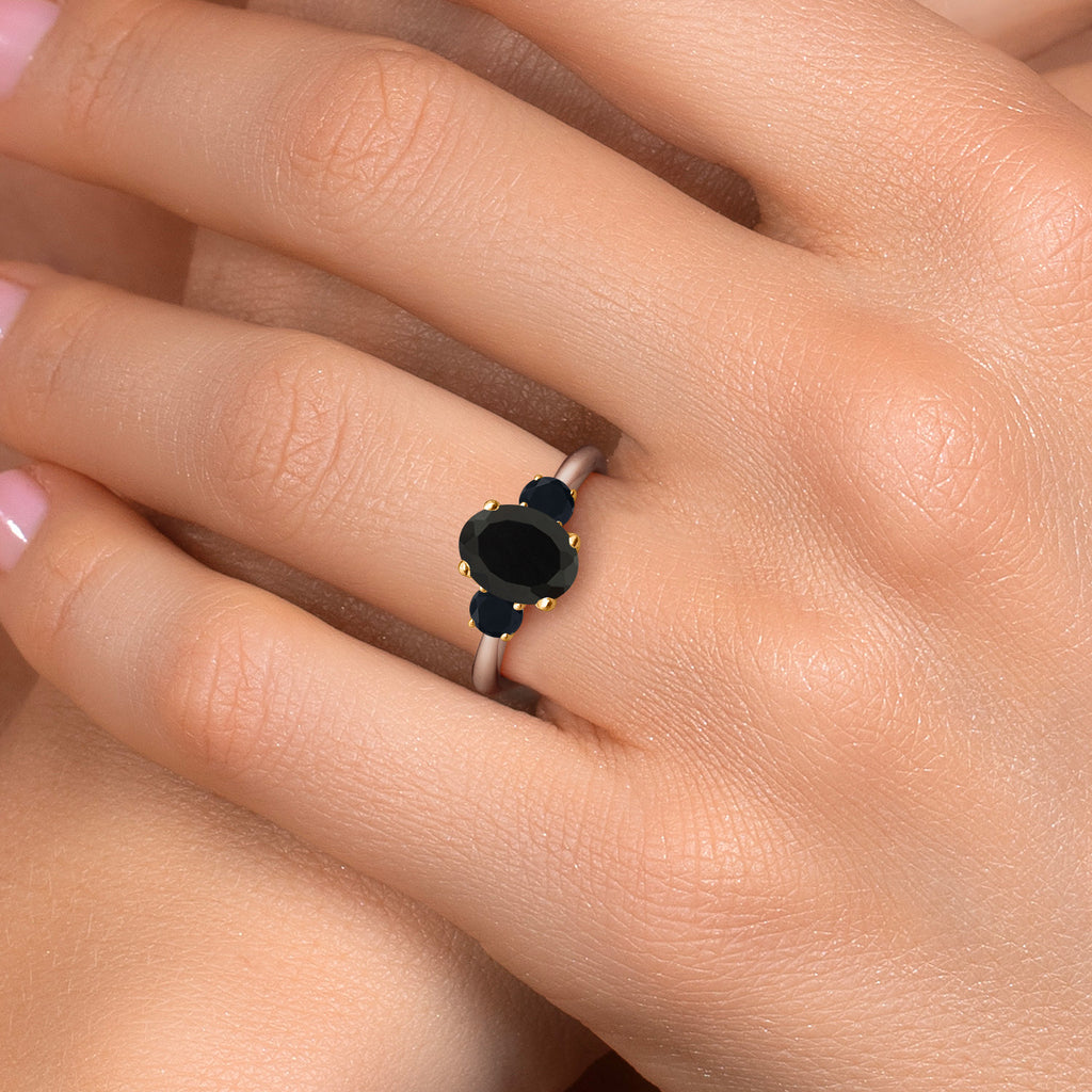 Ring in 925 Sterling Silver and 10K Yellow Gold