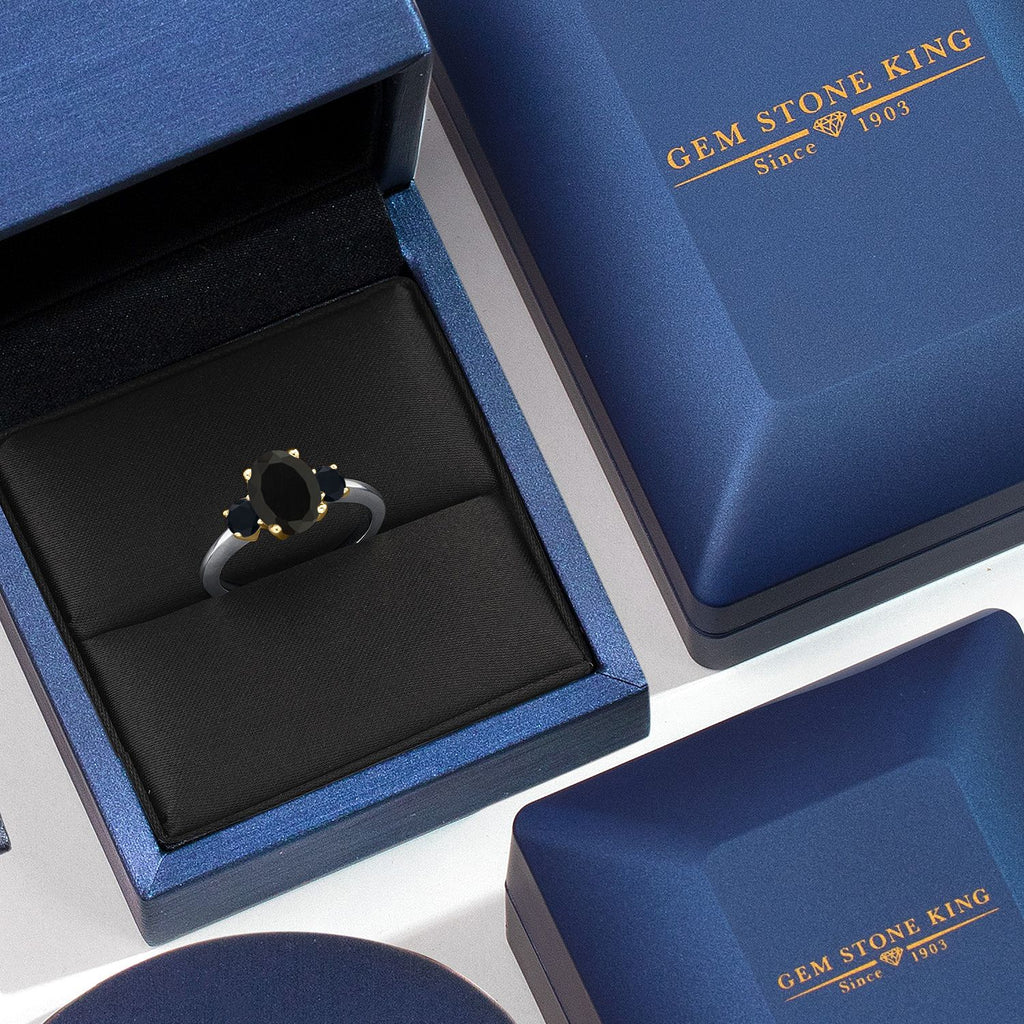 Ring in 925 Sterling Silver and 10K Yellow Gold