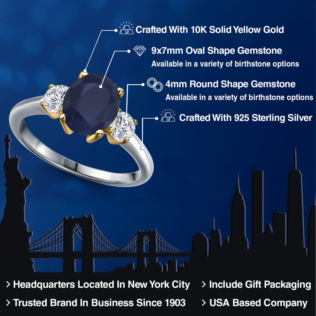 Ring in 925 Sterling Silver and 10K Yellow Gold