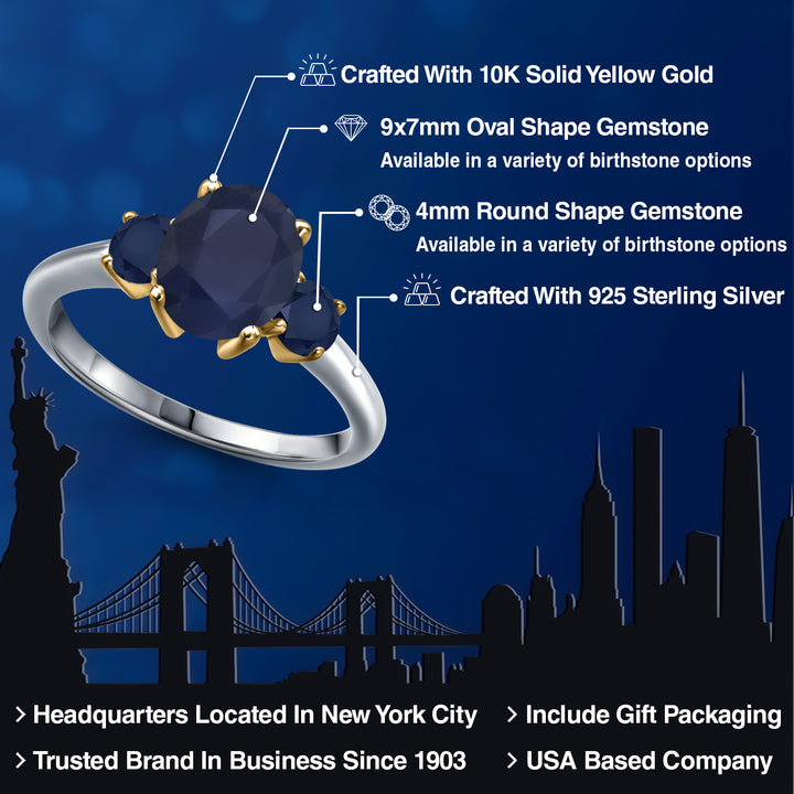 Ring in 925 Sterling Silver and 10K Yellow Gold