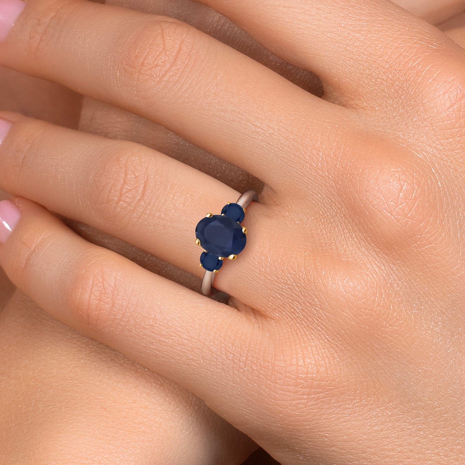 Ring in 925 Sterling Silver and 10K Yellow Gold