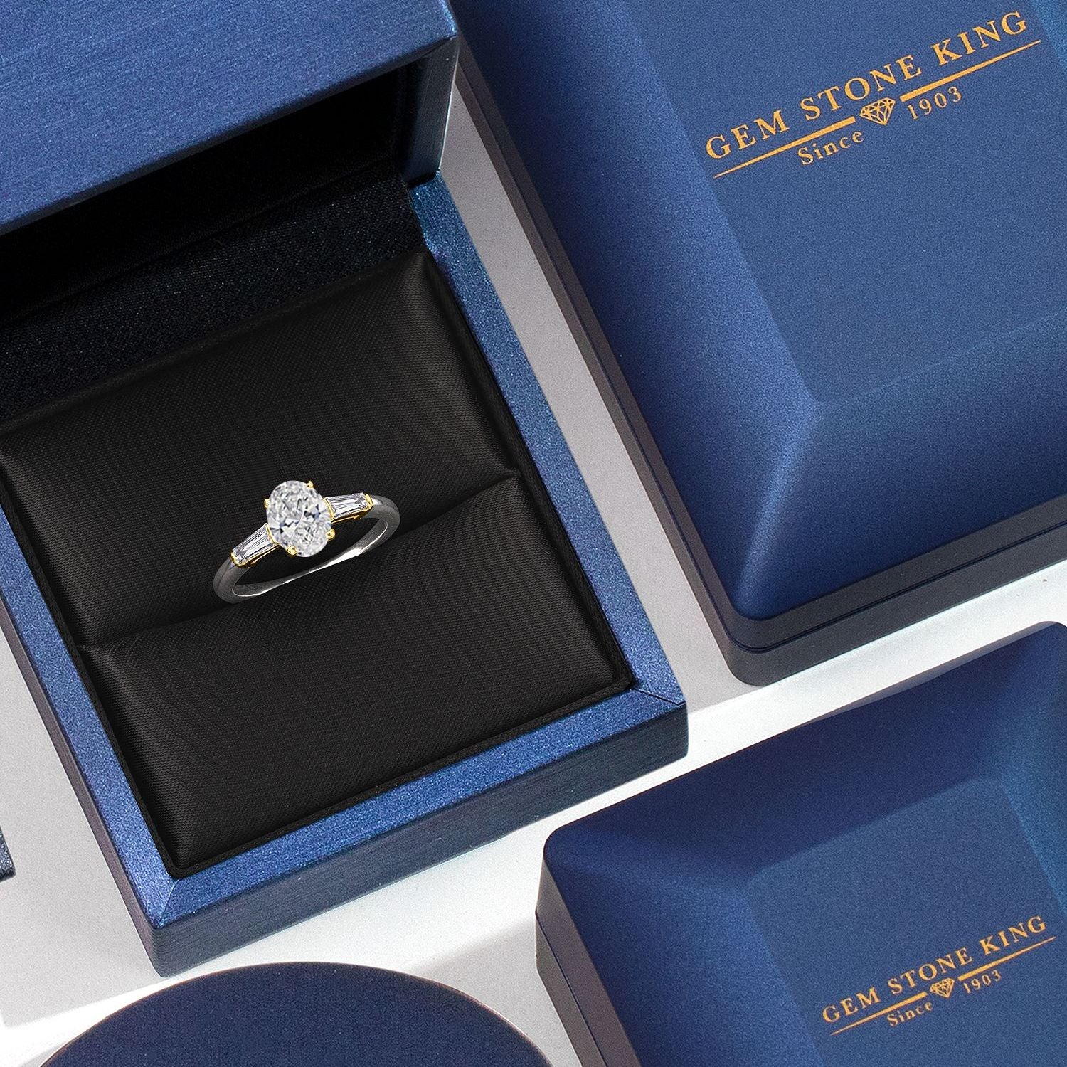 Ring in 925 Sterling Silver and 10K Yellow Gold