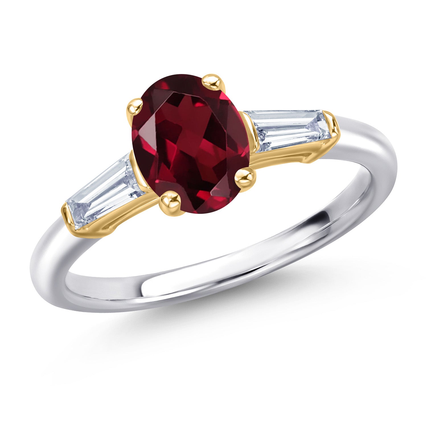 Rhodolite Garnet_8_Ring in 925 Sterling Silver and 10K Yellow Gold